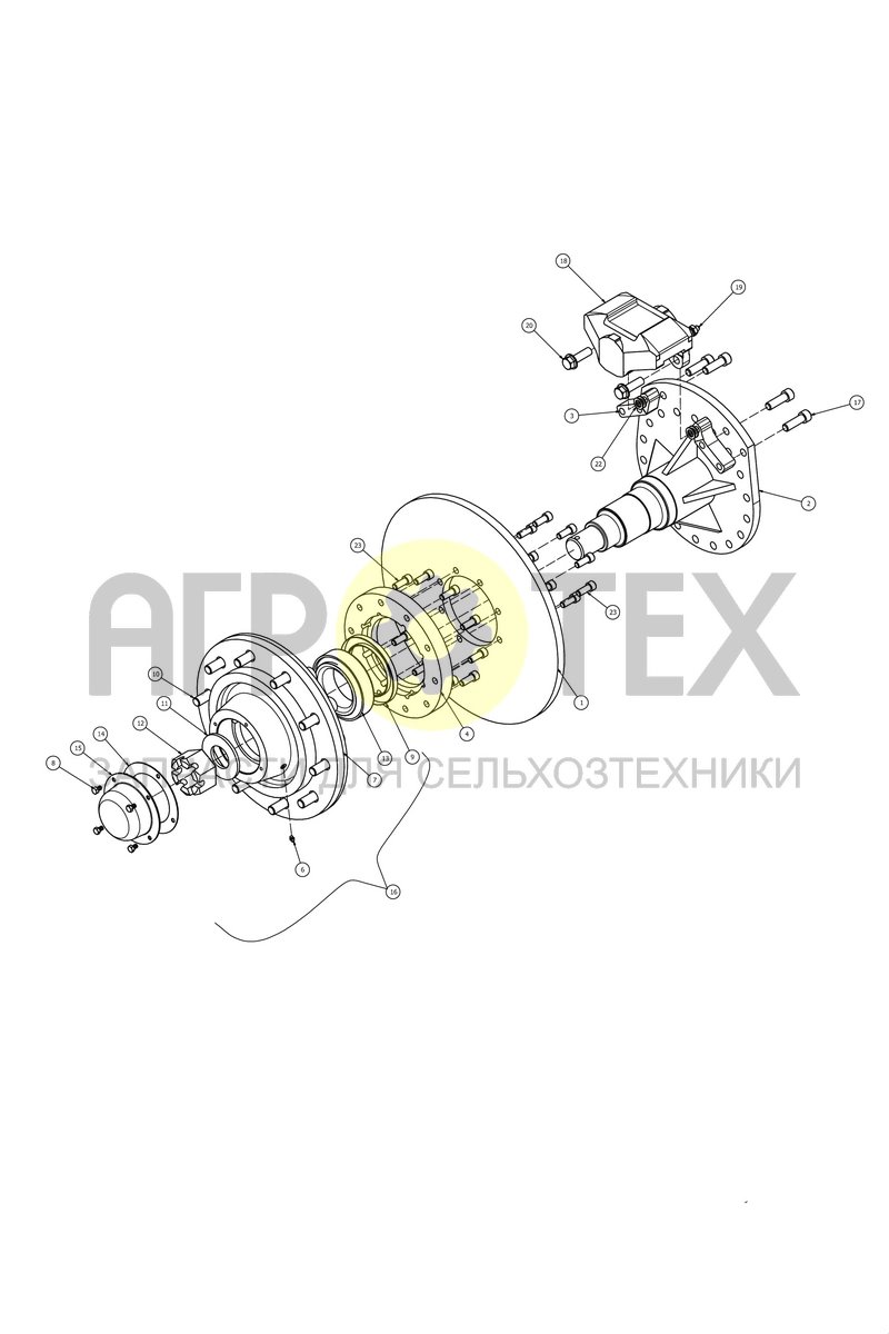 Ступица передняя в сборе, начиная с №112751001 (SPS.02.001) (№15 на схеме)